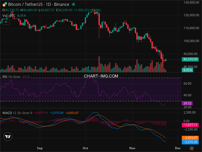 2025-11-23 比特币15分钟短线分析：谨慎做空