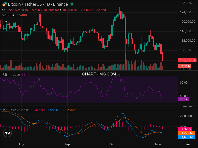 2025-11-04 比特币15分钟短线分析：谨慎做空